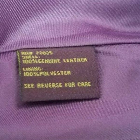 Vintage Hal Rubenstein Sz. L Purple Textured 100% Leather Jacket W/Pockets - Picture 4 of 7